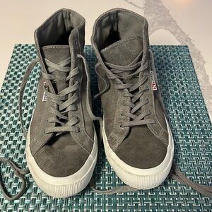 Superga Gray Felt-like high tops sneakers - Size 40